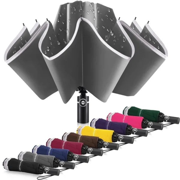 Bodyguard Inverted Umbrella, Windproof Umbrella, Reverse Umbrella with Reflective Stripe, Teflon Umbrella in Rain and Sun