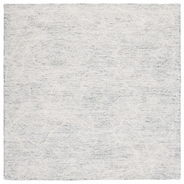 Abstract Handmade Tufted Wool Dark Gray/Ivory Area Rug Latitude Run Rug Size: Square 8'
