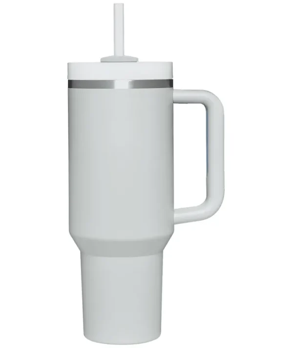 Adventure Quencher Travel Tumbler with Straw, Stainless Steel Insulated Cup, Maintains Heat Cold Ice for Hours, Size: 40oz, Beige