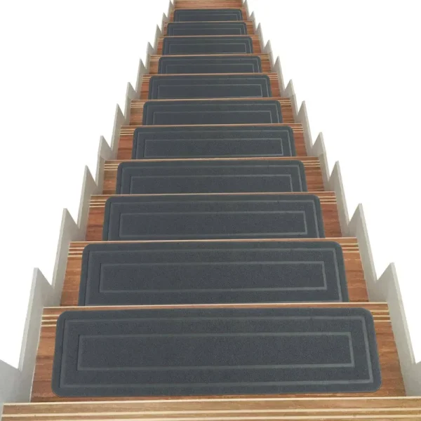 15-Pack Stair Treads for Wooden Steps, Non-Slip Carpet Stair Treads, Self Adhesive Stair Mats Machine Washable Wood Stair Treads Safety Carpet