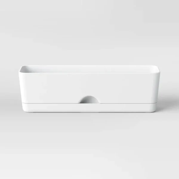 16"x5" Indoor/Outdoor Rectangular Self-Watering Window Box White - Room Essentials
