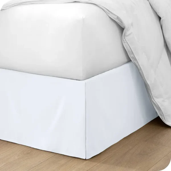 Bare Home Double Brushed Bed Skirt, Full - White