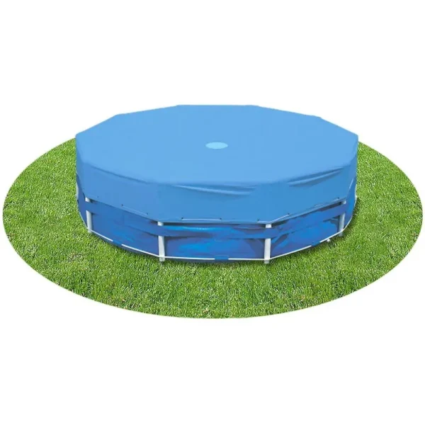 Intex Round Frame Set Easy Swimming Pool Debris Cover, Blue, 12'