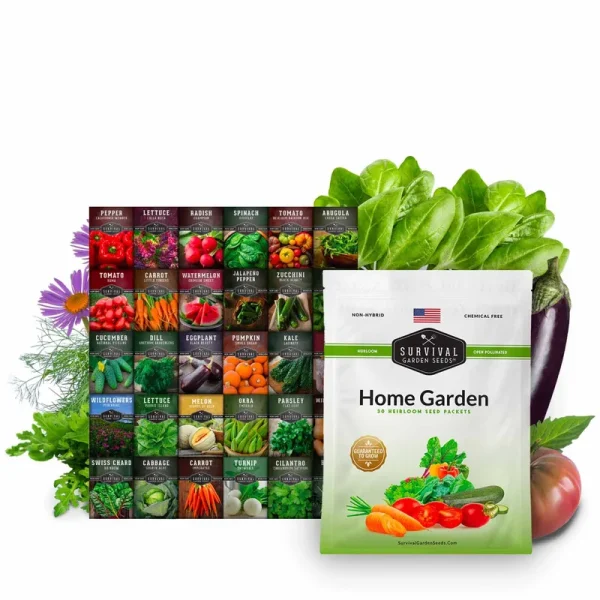 Survival Garden Seeds 30 Pack Home Garden Collection Kit - 18,500+ Heirloom Vegetable, Tomato, Herb Plant Seeds - Grow Your Own Emergency Food