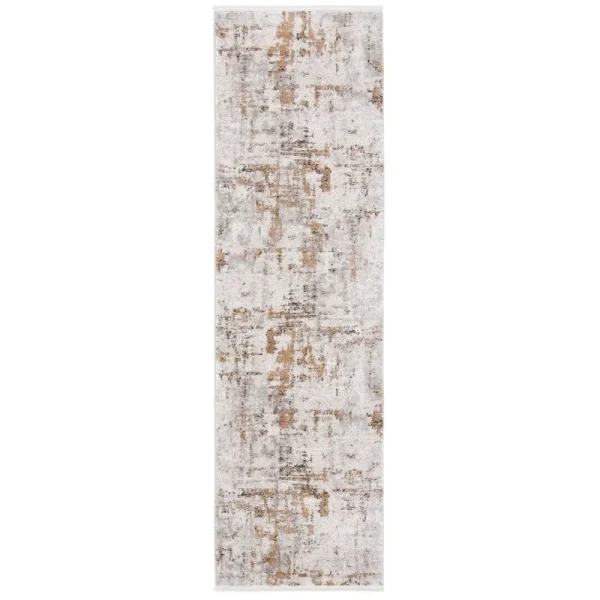 Broadway Abstract Gray / Gold Area Rug Williston Forge Rug Size: Runner 2'2" x 8'