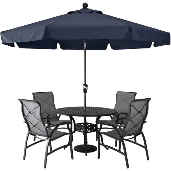 10 ft. Aluminum Market Tilt Outdoor Patio Umbrella, Navy Blue