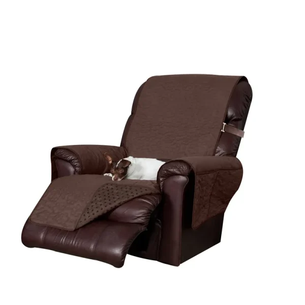 FurHaven Waterproof Non-Skid Back Furniture Protector, Dark Brown, Recliner