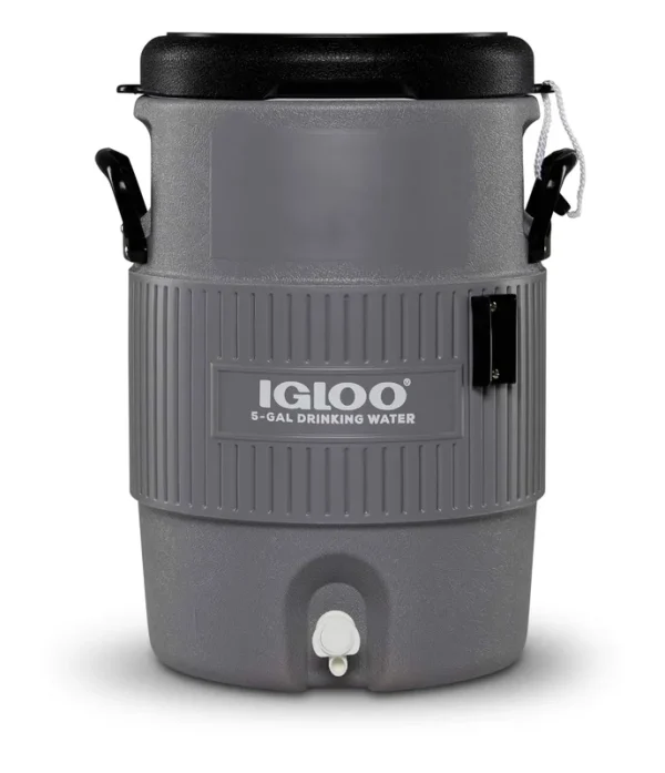 Igloo 5-Gallon Seat Top Water Jug, Gray and Black