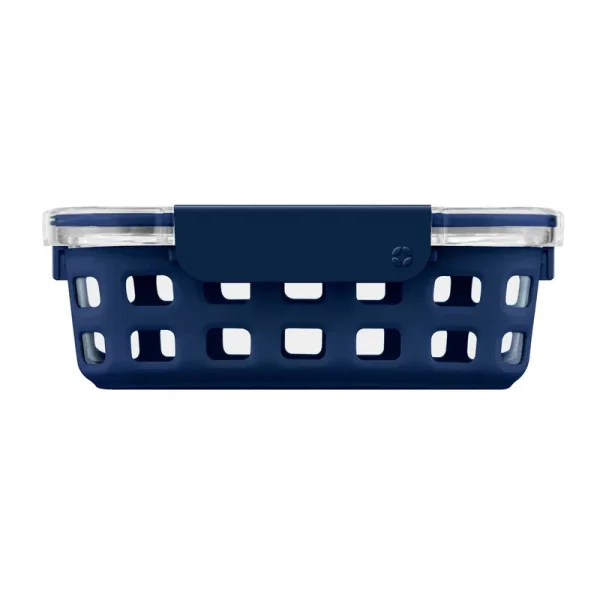 Ello 3.4 Cup Glass Food Storage Container Navy | Target