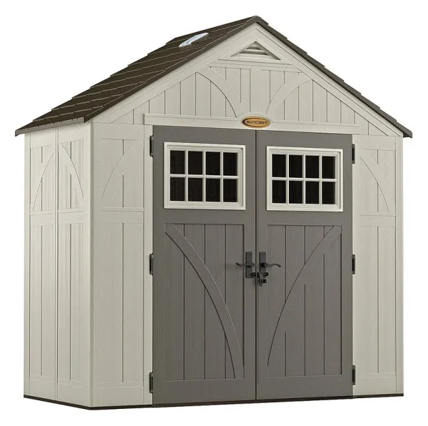 Suncast Tremont Vinyl Storage Shed, Vanilla/Gray