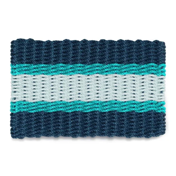 Lobster Rope Doormat, Outdoor Door Mat, Wicked Good Nautical Rope Mats, Navy, Teal, Seafoam, 18" x 30"