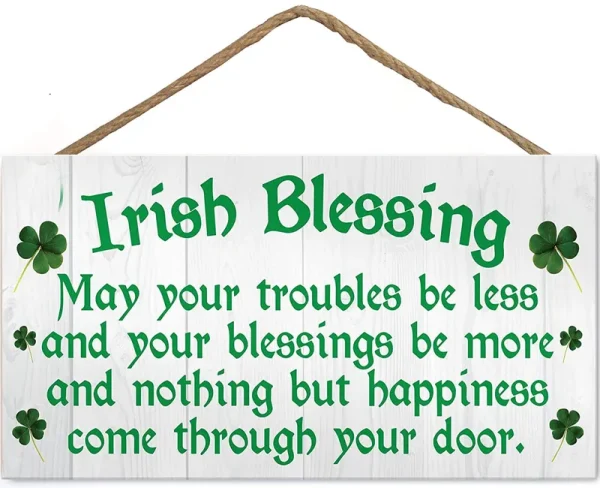 Irish Blessing Happiness Friendship Gift Plaque St Patricks Day Lucky House Sign (US-G069)