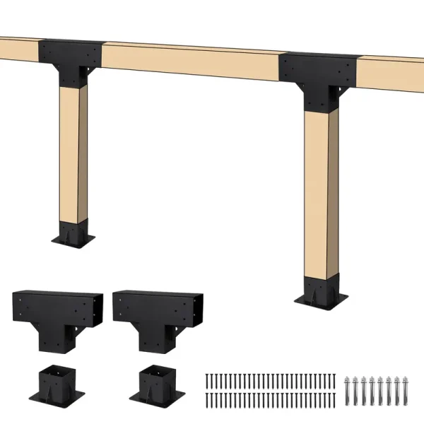 Neorexon Pergola Kit Elevated Wood Stand Kit Woodwork for 4 x 4" (Actual 3.6 x