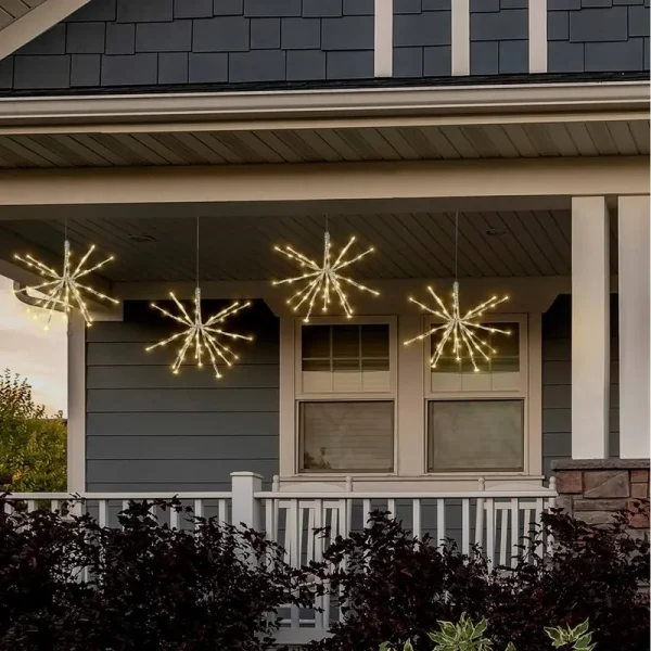 Hanging Starburst 48 Light Solar Net Lights The Holiday Aisle