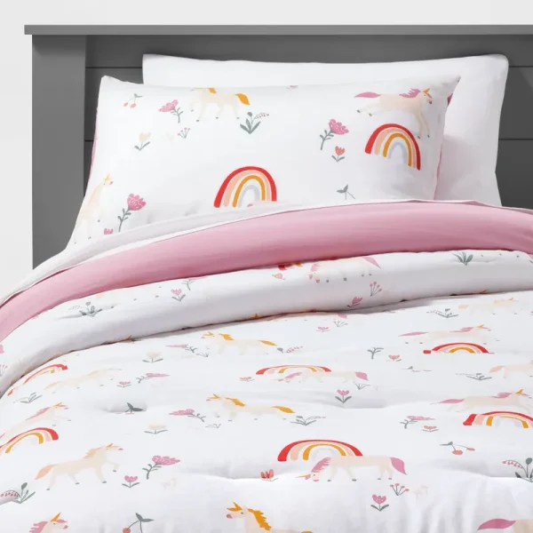 Pillowfort Twin Size Unicorn Cotton Comforter Set