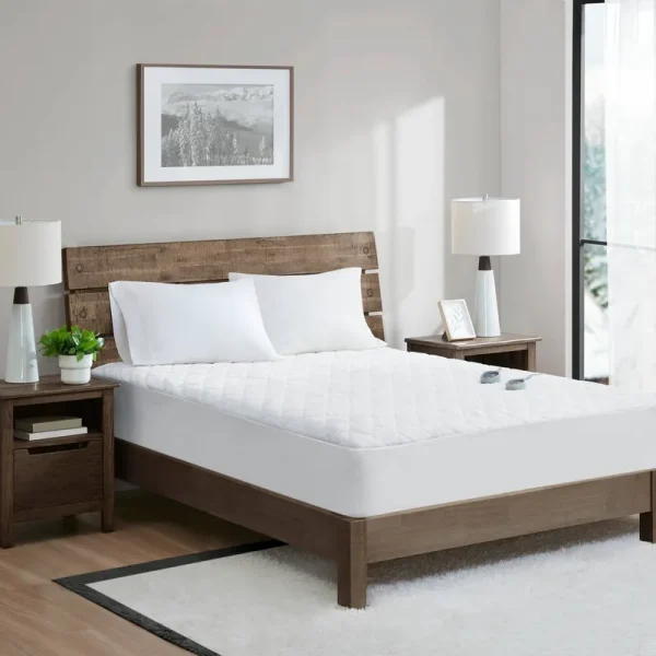 Woolrich - Heated Sherpa Mattress Pad - Queen - White