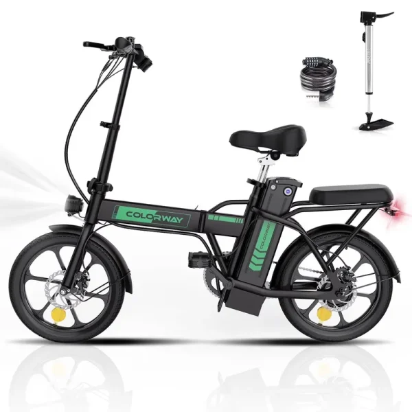 COLORWAY Electric Bike, 500W/10.4ah/36V Removable Battery E Bike, Electric Foldable Pedal Assist E - Bicycle, 19.9MPH Bicycle for Teenager and Adults BK5M UL2849