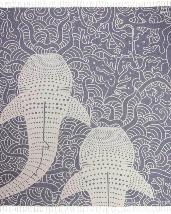 Sand Cloud Whale Shark XL - Sand Free, Sand Resistant, Sandless Extra Large Turkish Beach Towel