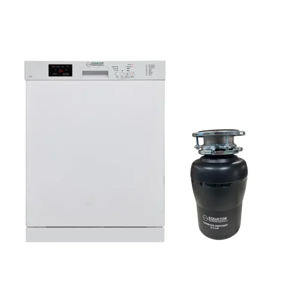 Equator 24 in Dishwasher 14 Place + 3/4 HP Garbage Disposer QUIET 51db 110V
