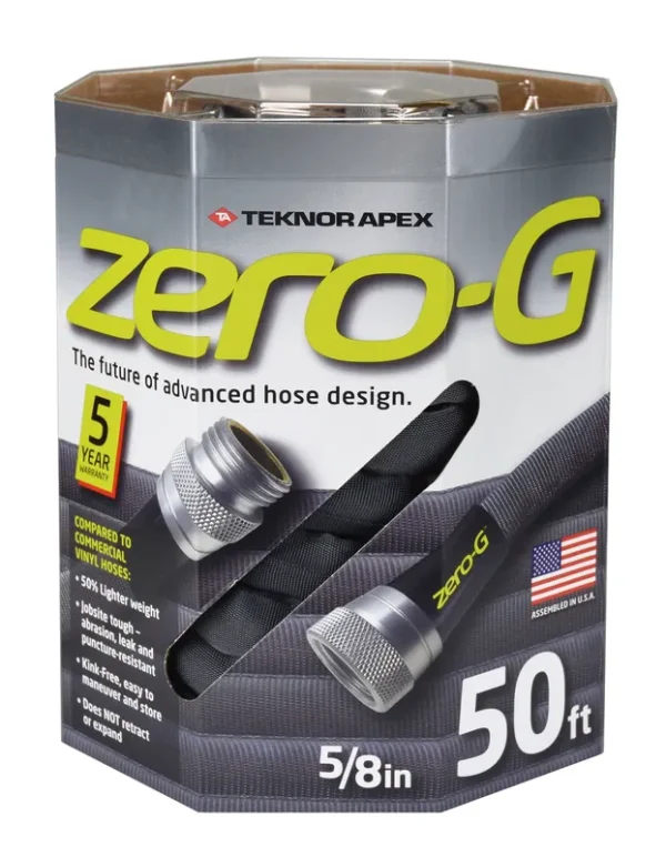 APEX Zero-G Fiber Garden Water Hose, Gray, 25'