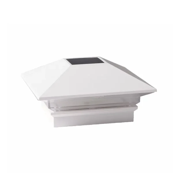 Deckorators 4-in x 4-in White Solar LED Plastic Deck Post Cap 282770
