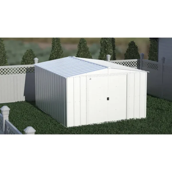 Arrow 10 ft. x 12 ft. Classic Steel Storage Shed, Flute Grey
