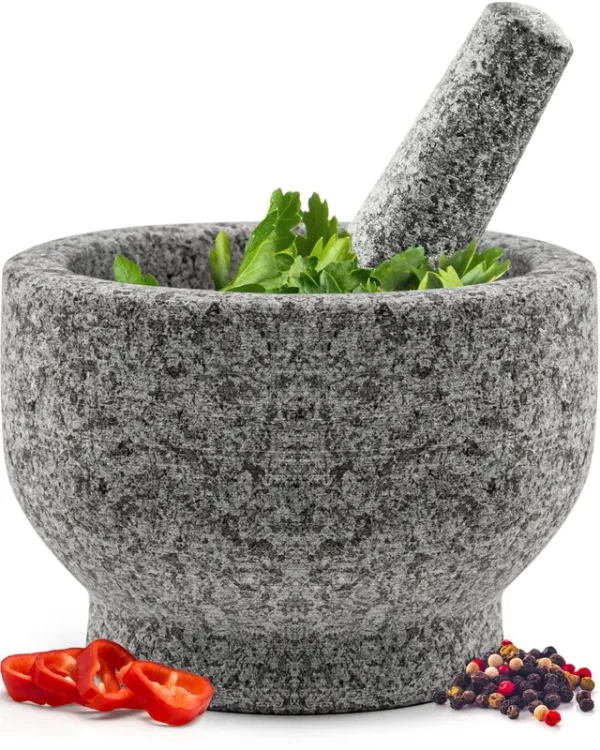 Heavy Duty Natural Granite Medium Mortar and Pestle Set