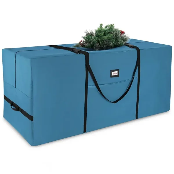 Hearth & Harbor 7.5 ft. Blue Non-Woven Christmas Tree Large Storage Bag