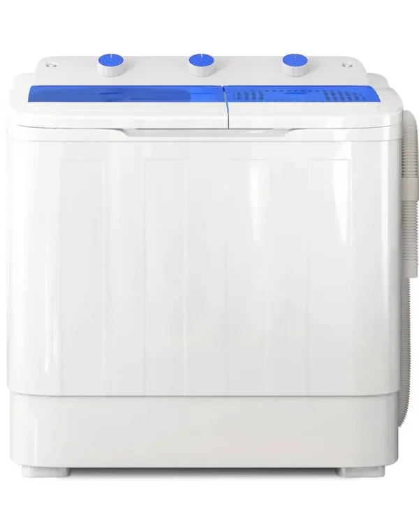Tabu Portable Washing Machine 28lbs Compact Twin Tub Wash&Spin Combo for Apartment Black(Black)