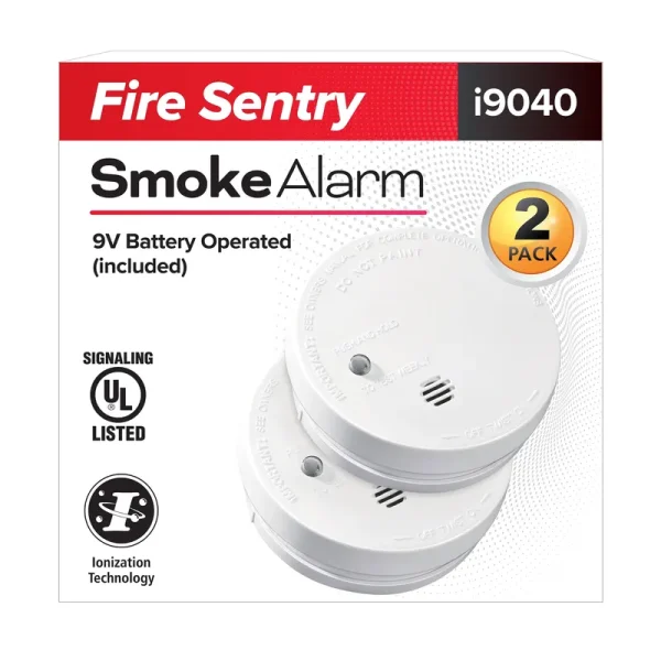 Kidde Fire Sentry Battery Operated 4-Inch Smoke Detector, with 85 Decibel Alarm, 2 Pack