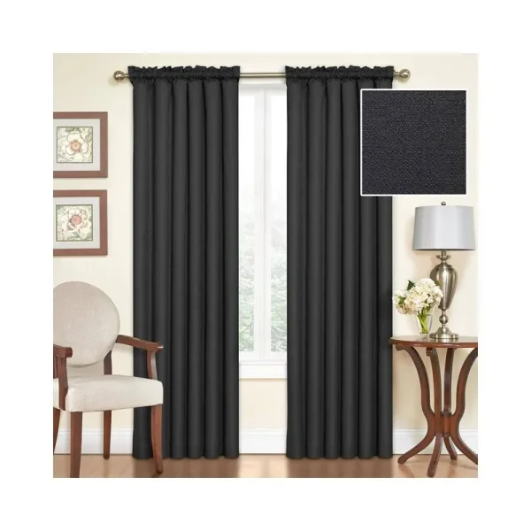 Eclipse Samara Blackout Energy-Efficient Thermal Curtain Panel, Black