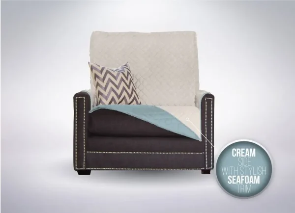 Sofa Shield Patented Chair Slipcover, Reversible Tear Resistant Soft Quilted Microfiber, 23 Seat Width, Durable Furniture Stain Protector with Straps