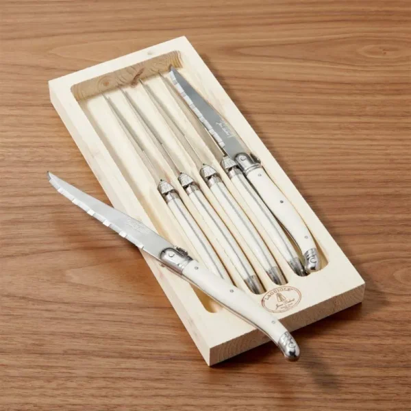Laguiole Ivory Steak Knives, Set of 6 | Crate & Barrel