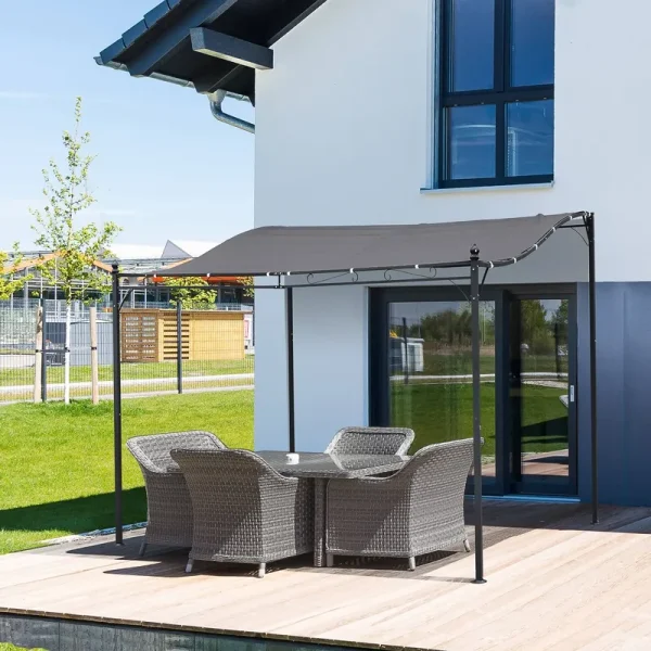 Outsunny 10' x Steel Outdoor Pergola Gazebo Patio Canopy with Durable