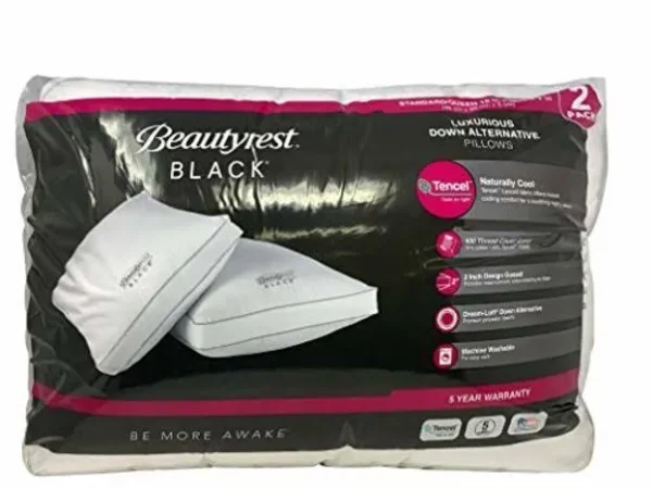Beautyrest Black Pillows, 2-Pack Queen