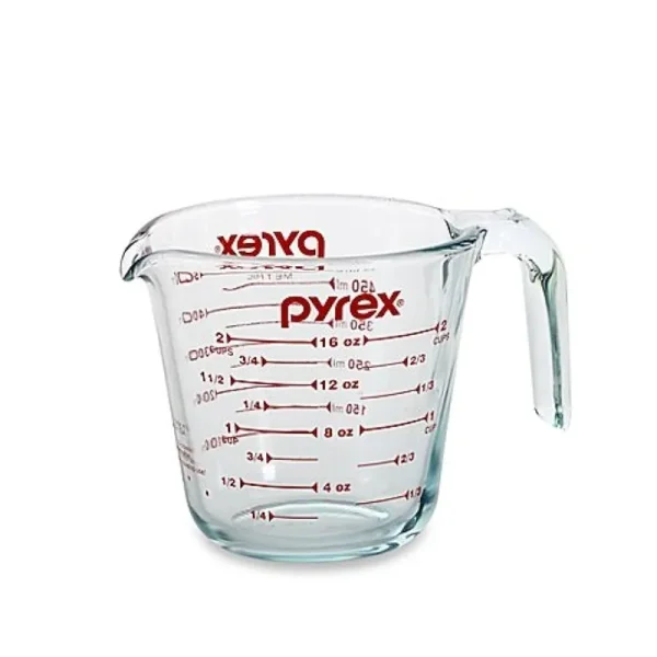 Pyrex Prepware 6001075 Measuring Cup, Red Graphics, Clear