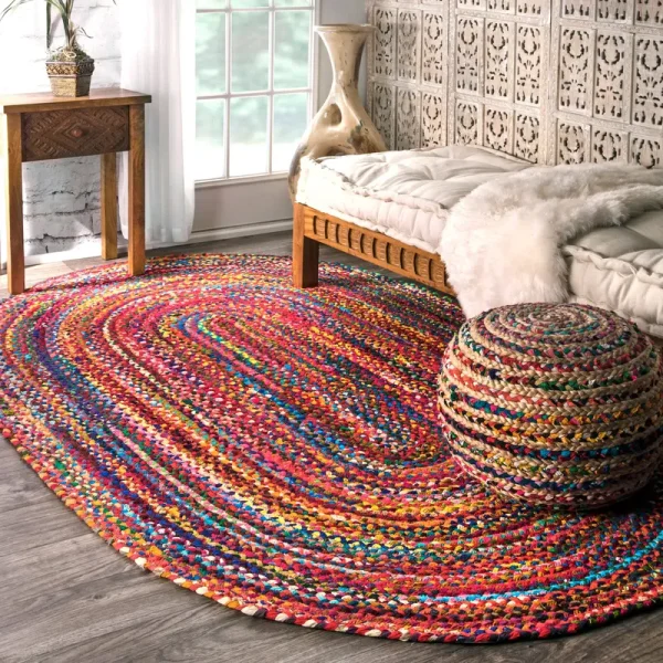 nuLOOM Tammara Hand Braided Area Rug, 4' x 6' Oval, Multi