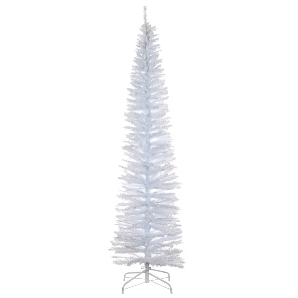 National Tree 7' White Iridescent Tinsel Tree