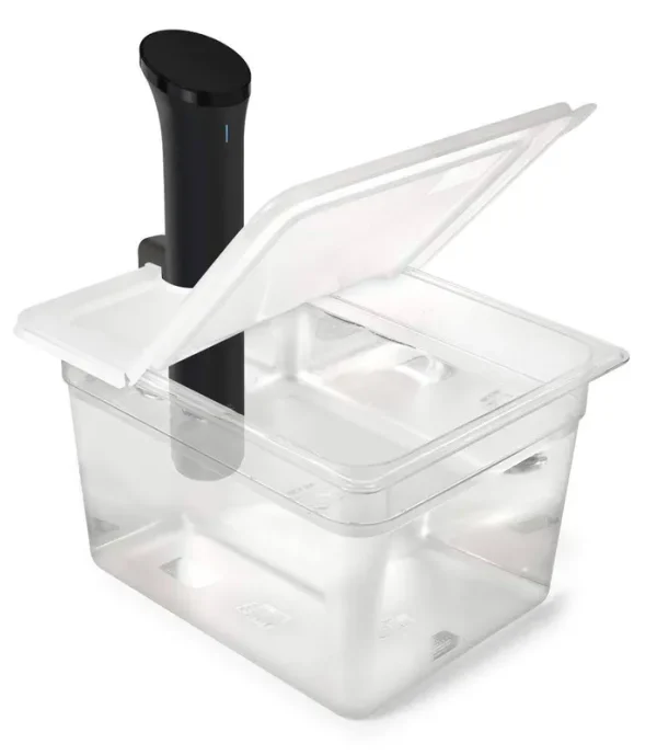 Everie Sous Vide Container 12 Quart Evc-12 with Collapsible Hinged Lid for Anova Nano or AN500-US00 Also Fits Instant Pot