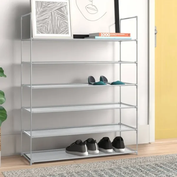 Space Saving 30 Stackable Shoe Rack Zipcode Design Finish: Gray