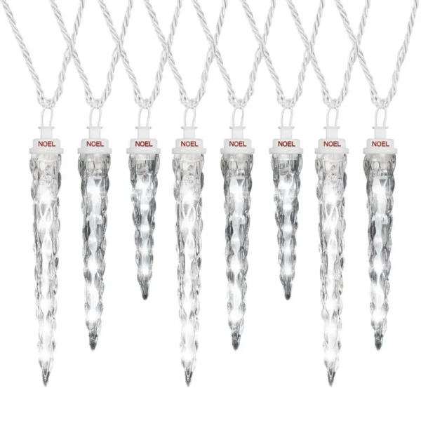 Lightshow Shooting Star 8 White Christmas LED Icicle Lights