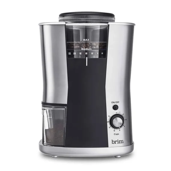 Brim Conical Burr Coffee Grinder, Stainless Steel, 6.4 oz