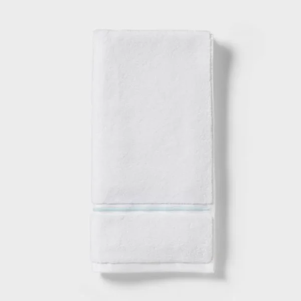 Spa Plush Hand Towel Light Blue Embroidered - Threshold
