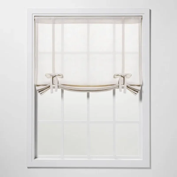 42"x63" Bonaire Light Filtering Balloon Shade Beige - Threshold