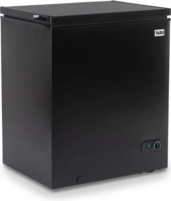 TABU Chest Freezer, 7.0 cu ft Deep Freezer with Adjustable Temperature, Compact Freezer with Top Open Door (Black)