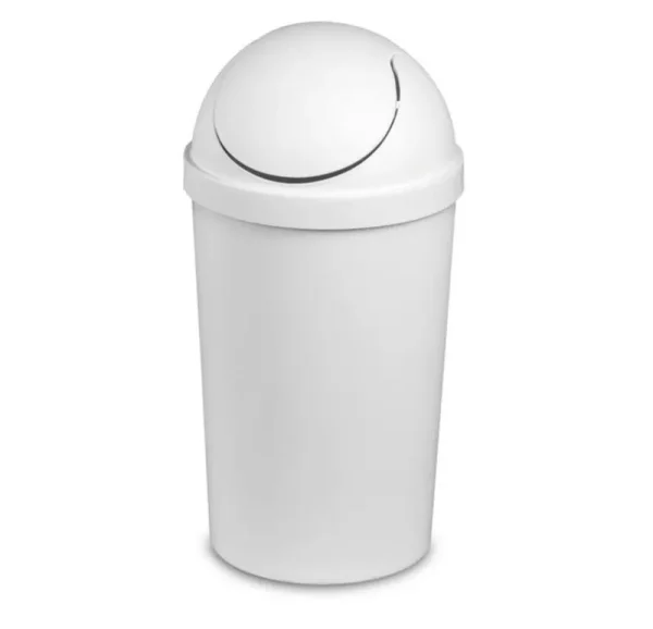 Sterilite White 12 qt Swing-Top Wastebasket