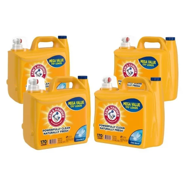 Arm & Hammer 170 oz. Arm and Hammer Clean Burst Dual He Liquid Laundry Detergent (170 Loads), (4-Pack)