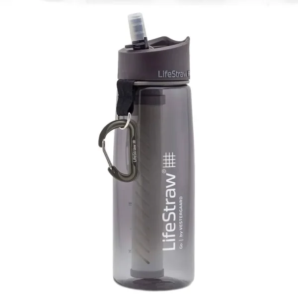 LifeStraw Go Water Bottle 2-Stage Filtration Bottle, Grey, 22 oz