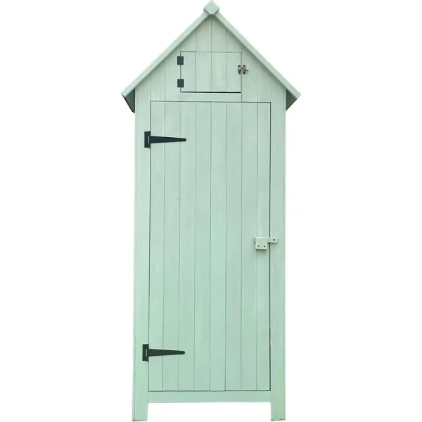 Hanover Outdoor Wooden Storage Shed with Pitched Roof - Green