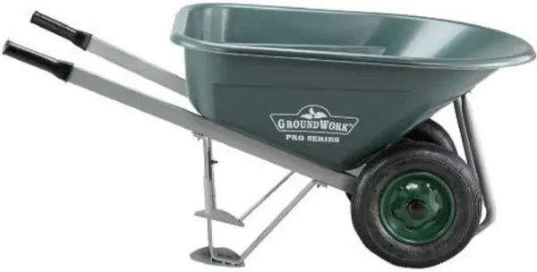 Groundwork WB8001P-1 Pro Poly Wheelbarrow 8 Cu. ft./600 lb Capacity